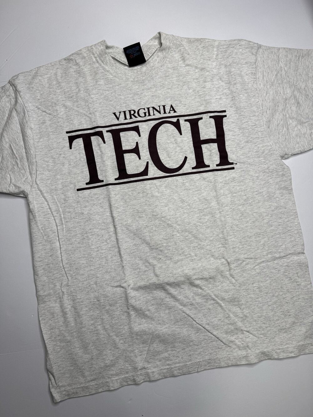 Vintage 90s Virginia Tech T Shirt Mens XL Gray Soffe’s Choice Single Stitch VT